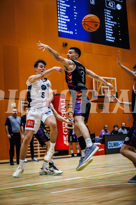 Basketball, Basketball Zweite Liga 2024/25, Grunddurchgang 3.Runde, Vienna Timberwolves, Vienna United, Jakob Konzet (5)