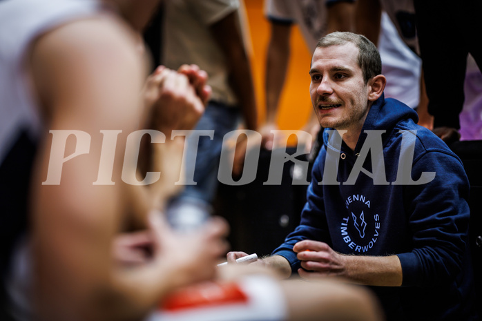 Basketball, Basketball Zweite Liga 2024/25, Grunddurchgang 3.Runde, Vienna Timberwolves, Vienna United, Justin Schlünken (Head Coach)