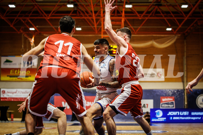 Basketball, win2day Basketball Superliga 2022/23, 2. Qualifikationsrunde, BBC Nord Dragonz, Traiskirchen Lions, Fabio Söhnel (44)