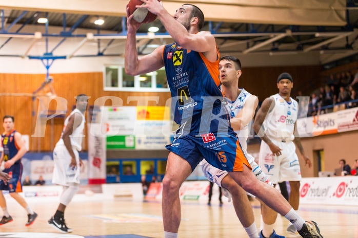 Basketball, ABL 2016/17, Grunddurchgang 35.Runde, Oberwart Gunners, Fürstenfeld Panthers, Marino Sarlija (15)