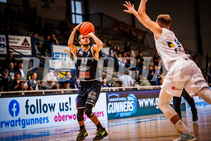 Basketball, win2day Basketball Superliga 2022/23, Grunddurchgang Runde 1, Oberwart Gunners, BBC Nord Dragonz Eisenstadt, Kyran Jordan Mc Clure (13)