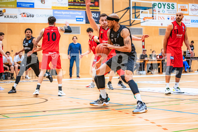 Basketball, Basketball Zweite Liga 2022/23, Playoff Viertelfinale Spiel 3, Mistelbach Mustangs, Wörthersee Piraten, Shawn L. Ray (6)