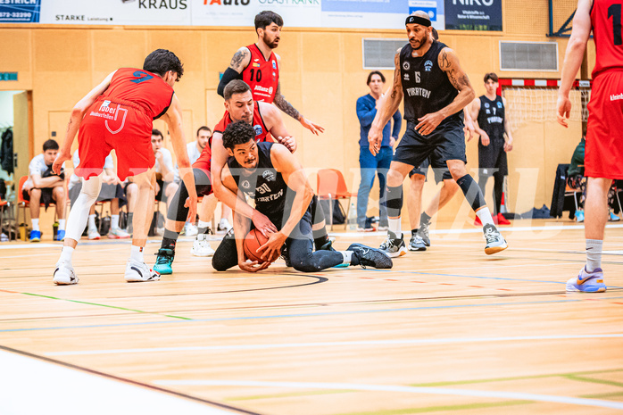 Basketball, Basketball Zweite Liga 2022/23, Playoff Viertelfinale Spiel 3, Mistelbach Mustangs, Wörthersee Piraten, Marcus Holyfield (30)