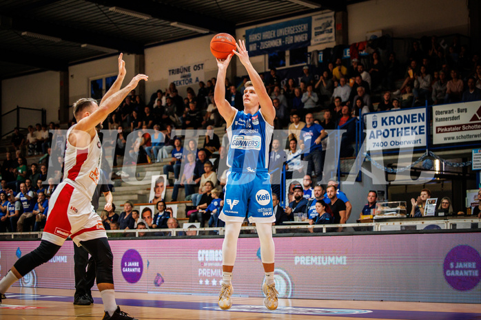 Basketball, win2day Basketball Superliga 2022/23, Grunddurchgang Runde 4, Oberwart Gunners, BC Vienna, Brock Gardner (10)