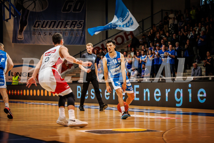 Basketball, win2day Basketball Superliga 2022/23, Grunddurchgang Runde 4, Oberwart Gunners, BC Vienna, Derek Hanes (14)