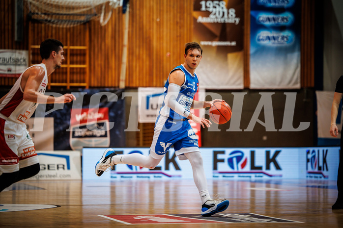 Basketball, win2day Basketball Superliga 2022/23, Grunddurchgang Runde 4, Oberwart Gunners, BC Vienna, Jonathan Knessl (12)
