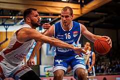 Basketball, win2day Basketball Superliga 2022/23, Grunddurchgang Runde 4, Oberwart Gunners, BC Vienna, Renato Poljak (16)