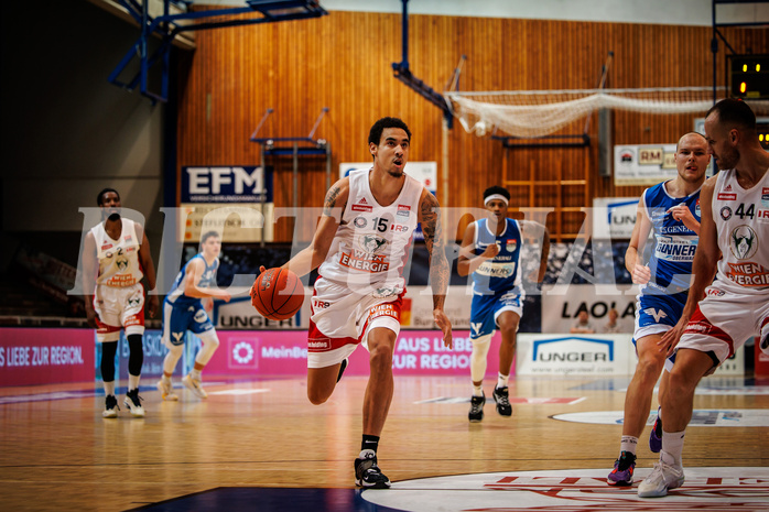 Basketball, win2day Basketball Superliga 2022/23, Grunddurchgang Runde 4, Oberwart Gunners, BC Vienna, Khalid Thomas (15)