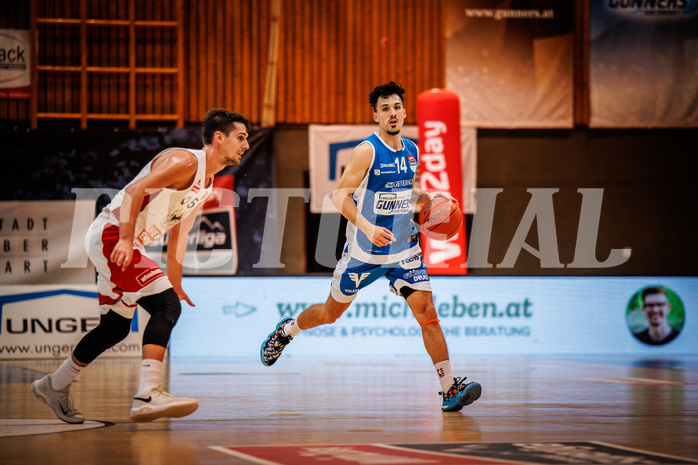 Basketball, win2day Basketball Superliga 2022/23, Grunddurchgang Runde 4, Oberwart Gunners, BC Vienna, Derek Hanes (14)