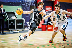 Basketball, Win2Day Superliga 2023/24, Grunddurchgang 21.Runde, Vienna Timberwolves, Kapfenberg Bulls, Miro Zapf (7), Jonas John (99)