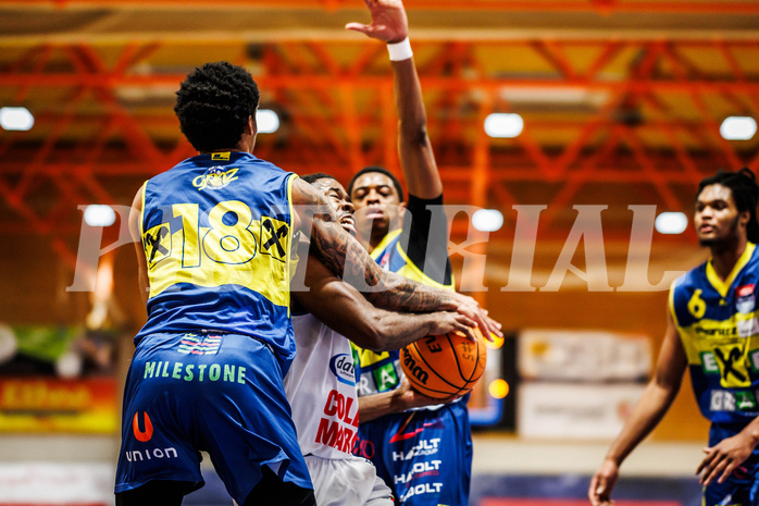 Basketball, win2day Basketball Superliga 2023/224, Grunddurchgang Runde 21, BBC Nord Dragonz, UBSC Graz, Austen Awosika (10)
