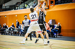 Basketball, Win2Day Superliga 2023/24, Grunddurchgang 21.Runde, Vienna Timberwolves, Kapfenberg Bulls, Moritz Lanegger (21), Noah Baumann (4)