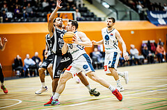 Basketball, Win2Day Superliga 2023/24, Grunddurchgang 21.Runde, Vienna Timberwolves, Kapfenberg Bulls, Ali Sow (6), Jakob Szkutta (10)