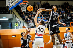 Basketball, Win2Day Superliga 2023/24, Grunddurchgang 21.Runde, Vienna Timberwolves, Kapfenberg Bulls, Jakob Szkutta (10), Urald King (23)