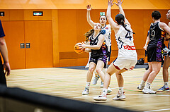 Basketball, Win2Day Basketball Damen Superliga 2023/24, Grunddurchgang 12.Runde, Vienna Timberwolves, Vienna United, Christina Hofstetter (24), Katharina Kindl (5)
