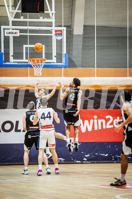 Basketball, Win2Day Superliga 2023/24, Grunddurchgang 21.Runde, Vienna Timberwolves, Kapfenberg Bulls, Elias Wlasak (8), Urald King (23)