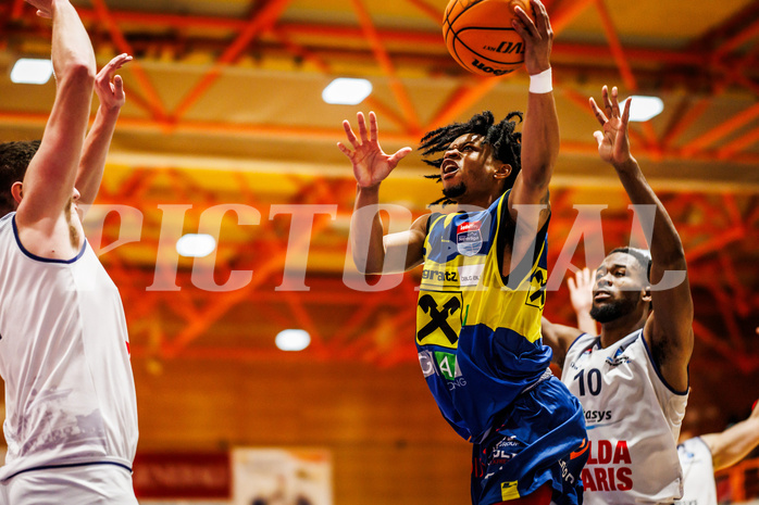 Basketball, win2day Basketball Superliga 2023/224, Grunddurchgang Runde 21, BBC Nord Dragonz, UBSC Graz, Zachery Deshon Cooks (3)