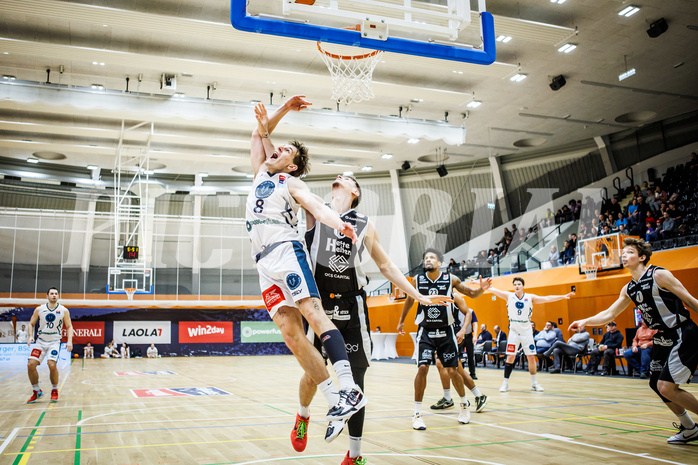 Basketball, Win2Day Superliga 2023/24, Grunddurchgang 21.Runde, Vienna Timberwolves, Kapfenberg Bulls, Elias Wlasak (8), Daniel Grgic (18)