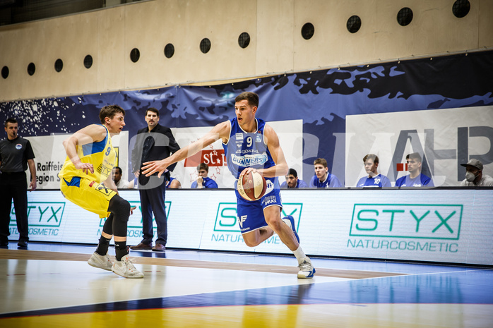 Basketball, bet-at-home Basketball Superliga 2019/20, Viertelfinale 4. Spiel, SKN St. Pölten Basketball, Oberwart Gunners, Edi Patekar (9)