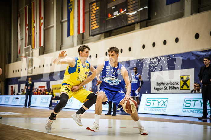 Basketball, bet-at-home Basketball Superliga 2019/20, Viertelfinale 4. Spiel, SKN St. Pölten Basketball, Oberwart Gunners, Jonathan Knessl (12)