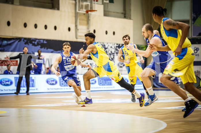 Basketball, bet-at-home Basketball Superliga 2019/20, Viertelfinale 4. Spiel, SKN St. Pölten Basketball, Oberwart Gunners, Steven Kaltenbrunner (7)