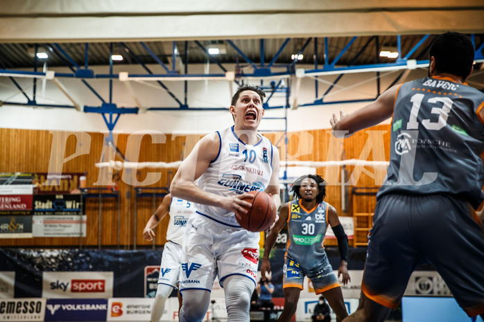Basketball, bet-at-home Basketball Superliga 2021/22, Grunddurchgang Runde 16, Oberwart Gunners, Klosterneuburg Dukes, Tyler Creammer (10)