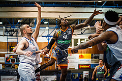 Basketball, bet-at-home Basketball Superliga 2021/22, Grunddurchgang Runde 16, Oberwart Gunners, Klosterneuburg Dukes, Daniel Waldin-Mullings (91)