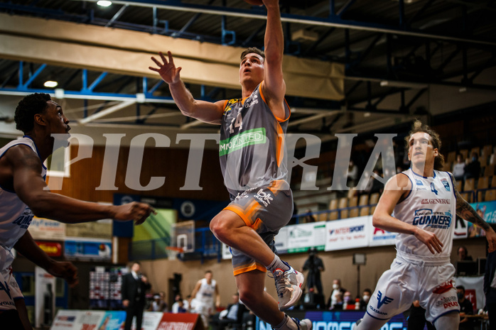 Basketball, bet-at-home Basketball Superliga 2021/22, Grunddurchgang Runde 16, Oberwart Gunners, Klosterneuburg Dukes, Valentin Bauer (14)