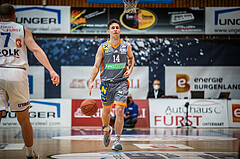 Basketball, bet-at-home Basketball Superliga 2021/22, Grunddurchgang Runde 16, Oberwart Gunners, Klosterneuburg Dukes, Valentin Bauer (14)