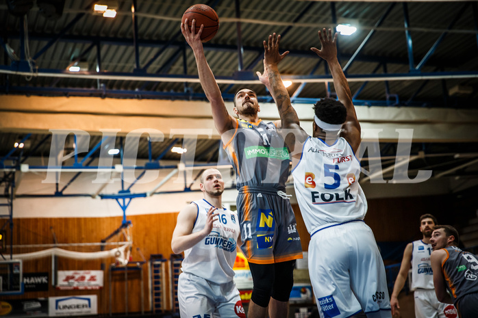 Basketball, bet-at-home Basketball Superliga 2021/22, Grunddurchgang Runde 16, Oberwart Gunners, Klosterneuburg Dukes, Benjamin Blazevic (11)