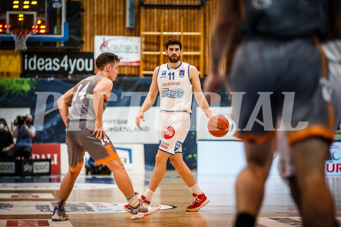 Basketball, bet-at-home Basketball Superliga 2021/22, Grunddurchgang Runde 16, Oberwart Gunners, Klosterneuburg Dukes, Ioannis Chatzinikolas (11)