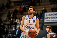 Basketball, bet-at-home Basketball Superliga 2021/22, Grunddurchgang Runde 16, Oberwart Gunners, Klosterneuburg Dukes, Ioannis Chatzinikolas (11)