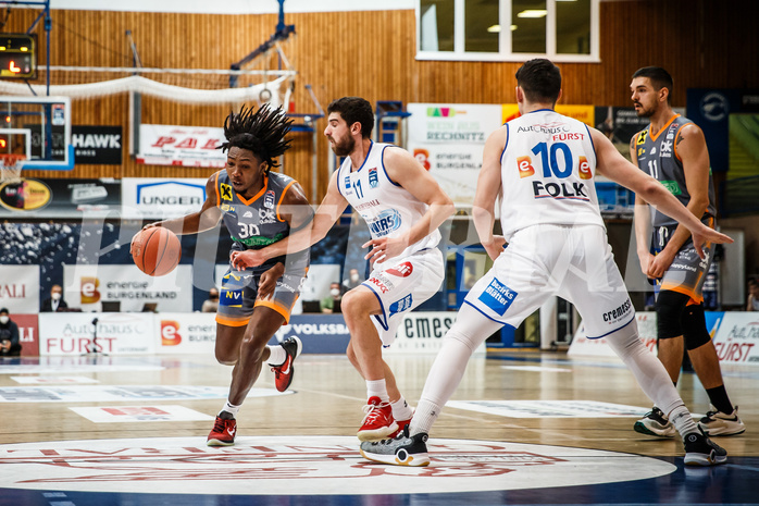 Basketball, bet-at-home Basketball Superliga 2021/22, Grunddurchgang Runde 16, Oberwart Gunners, Klosterneuburg Dukes, James Murray-Boyles (30)