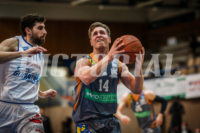 Basketball, bet-at-home Basketball Superliga 2021/22, Grunddurchgang Runde 16, Oberwart Gunners, Klosterneuburg Dukes, Valentin Bauer (14)