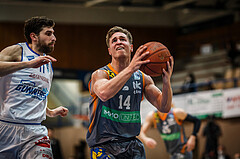 Basketball, bet-at-home Basketball Superliga 2021/22, Grunddurchgang Runde 16, Oberwart Gunners, Klosterneuburg Dukes, Valentin Bauer (14)
