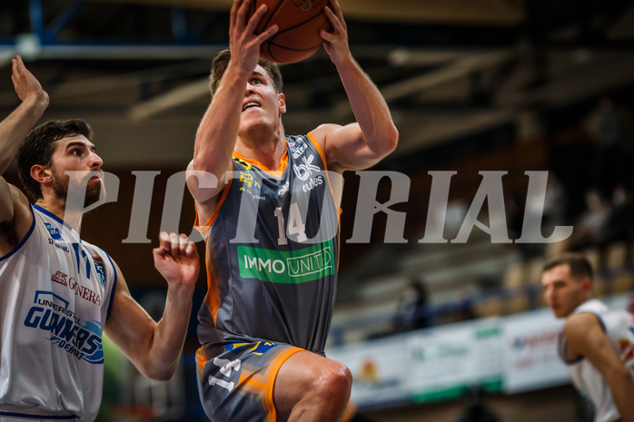 Basketball, bet-at-home Basketball Superliga 2021/22, Grunddurchgang Runde 16, Oberwart Gunners, Klosterneuburg Dukes, Valentin Bauer (14)