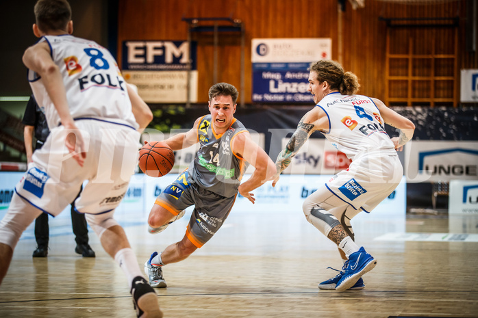 Basketball, bet-at-home Basketball Superliga 2021/22, Grunddurchgang Runde 16, Oberwart Gunners, Klosterneuburg Dukes, Valentin Bauer (14)