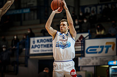 Basketball, bet-at-home Basketball Superliga 2021/22, Grunddurchgang Runde 16, Oberwart Gunners, Klosterneuburg Dukes, Jonathan Knessl (12)