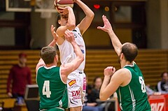 Basketball, 2.Bundesliga, Grunddurchgang 11.Runde, Mattersburg Rocks, KOS Celovec, Benjamin BERNLEITHNER 13), Ziga Erculj (4), Jakob Strazar (8)