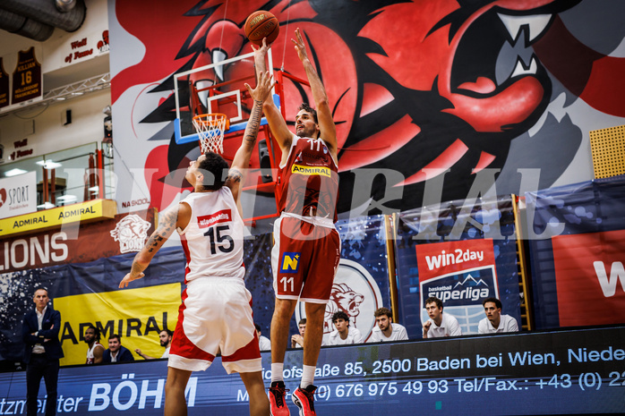 Basketball, win2day Basketball Superliga 2022/23, Grunddurchgang 1.Runde, Traiskirchen Lions, BC GGMT Vienna, Fabricio Vay (11)