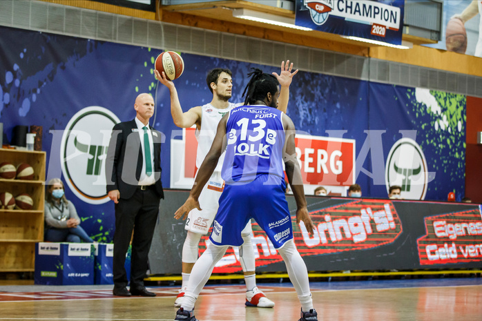 Basketball, bet-at-home Basketball Superliga 2020/21, Grunddurchgang 10.Runde, Kapfenberg Bulls, Oberwart Gunners, Nemanja Krstic (12)