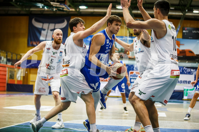 Basketball, bet-at-home Basketball Superliga 2020/21, Grunddurchgang 10.Runde, Kapfenberg Bulls, Oberwart Gunners, Jonathan Knessl (12)