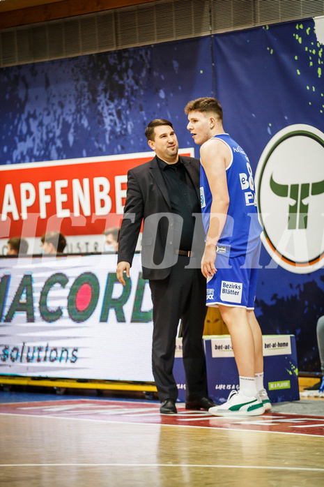Basketball, bet-at-home Basketball Superliga 2020/21, Grunddurchgang 10.Runde, Kapfenberg Bulls, Oberwart Gunners, Horst Leitner (Coach), Dominik Simmel (8)