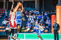 Basketball, Win2Day Superliga 2022/23, Grunddurchgang 14.Runde, BC GGMT Vienna, Unger Steel Gunners Oberwart, Bogic Vujosevic (5), Derek Hanes (14)