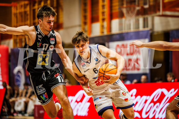 Basketball, win2day Basketball Superliga 2023/224, Grunddurchgang Runde 2, BBC Nord Dragonz, Flyers Wels, Valentin Pasterk (6)