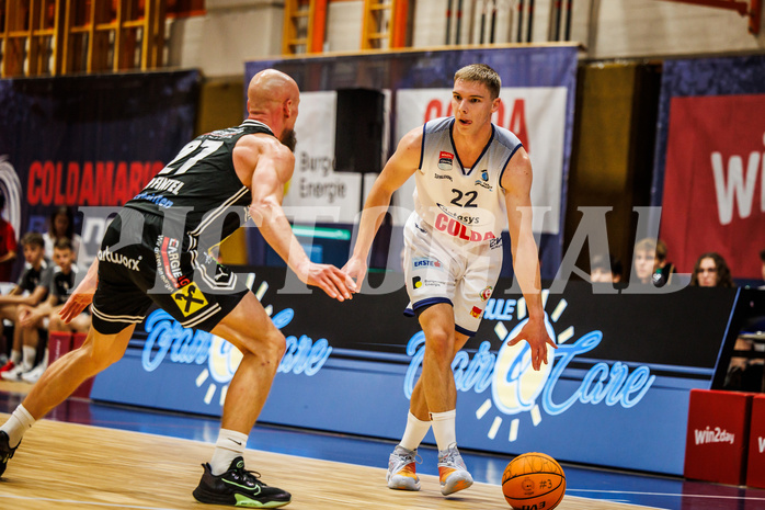 Basketball, win2day Basketball Superliga 2023/224, Grunddurchgang Runde 2, BBC Nord Dragonz, Flyers Wels, Filip Bjelanovic (22)