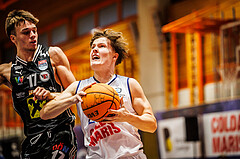 Basketball, win2day Basketball Superliga 2023/224, Grunddurchgang Runde 2, BBC Nord Dragonz, Flyers Wels, Valentin Pasterk (6)