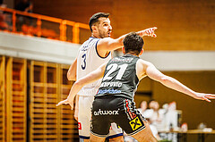 Basketball, win2day Basketball Superliga 2023/224, Grunddurchgang Runde 2, BBC Nord Dragonz, Flyers Wels, Petar Cosic (3)