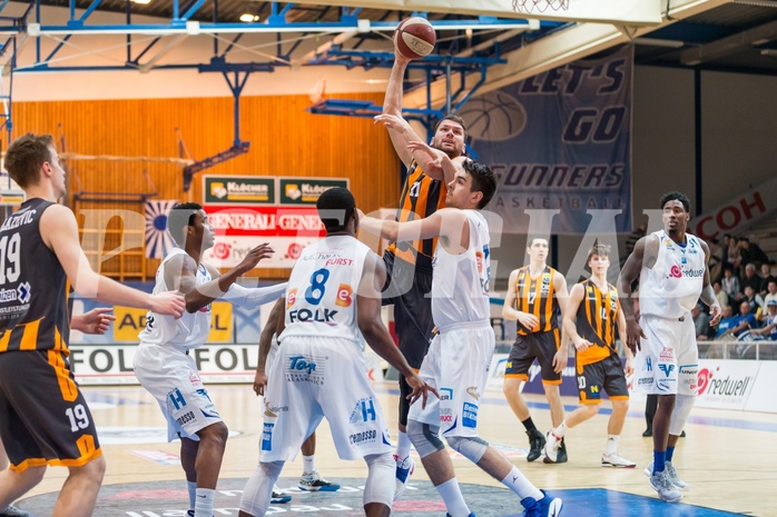 Basketball, ABL 2016/17, Grunddurchgang 22.Runde, Oberwart Gunners, Klosterneuburg Dukes, Jozo Rados (11), Benjamin Blazevic (12)