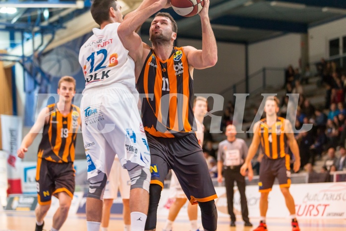 Basketball, ABL 2016/17, Grunddurchgang 22.Runde, Oberwart Gunners, Klosterneuburg Dukes, Jozo Rados (11), Benjamin Blazevic (12)